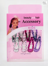 Impression 8 Pcs Small Multicolored Glitter Hair Clips – Stylish Barrettes & Side Pins for Baby Girls & Girls ( Pack Of 12 )